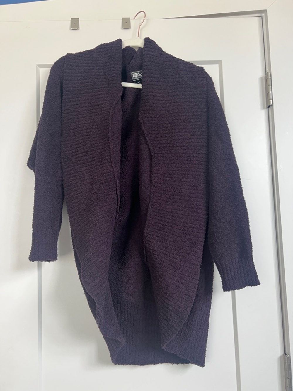 NWOT Eddie Bauer dark purple chenille cardigan small